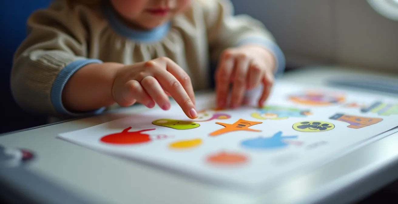 Enfant concentré sur une activité créative pendant un vol en avion