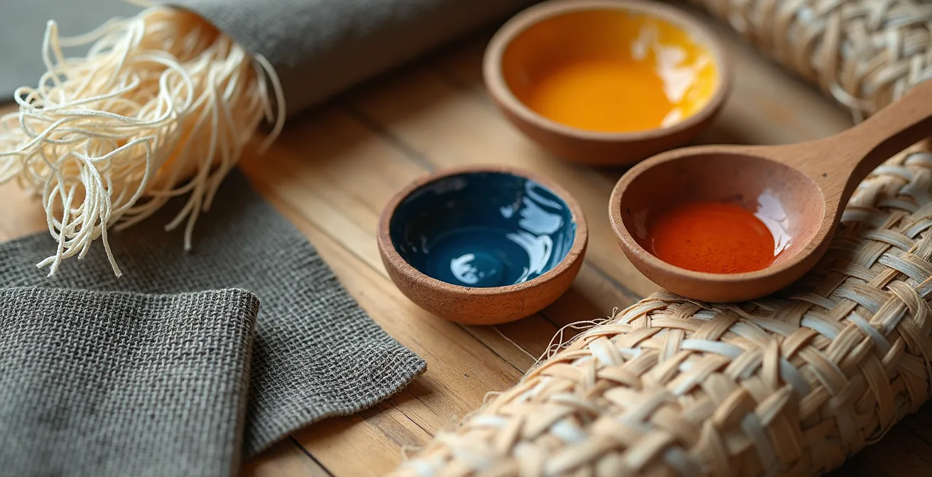 Composition d'objets artisanaux créés à partir de matériaux durables et recyclés